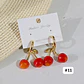 ARETES LARGOS DE ORO LAMINADO DISEÑO CEREZAS 🍒 - Miniatura 15