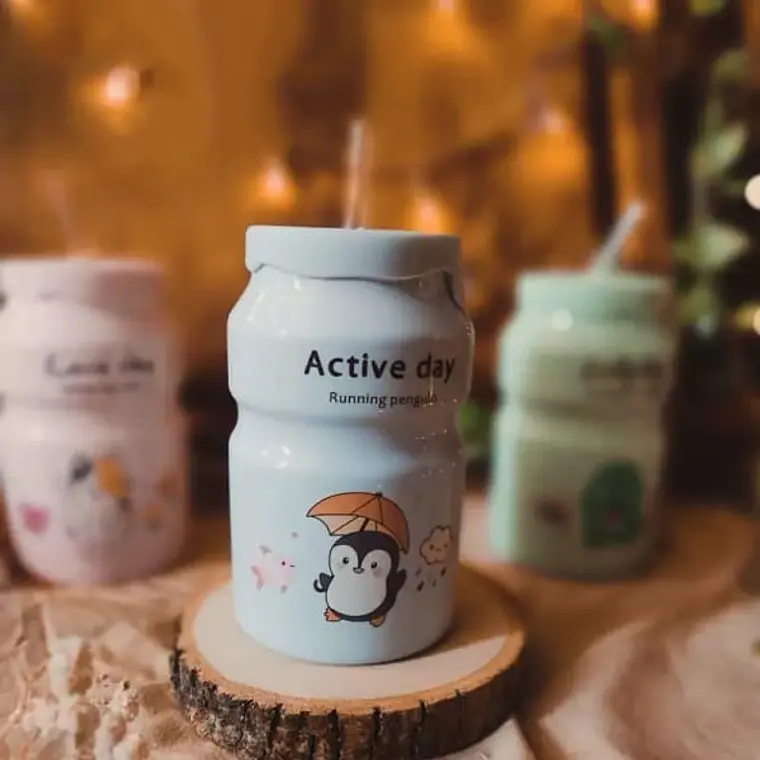 🥤VASO DE CERÁMICA CON TAPA ANIMALITOS KAWAII MOD# L2B-05🥤 3