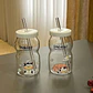 VASO DE VIDRIO CON TAPA DISEÑO VAQUITA DE 300ML MOD# T26-16 - Miniatura 2