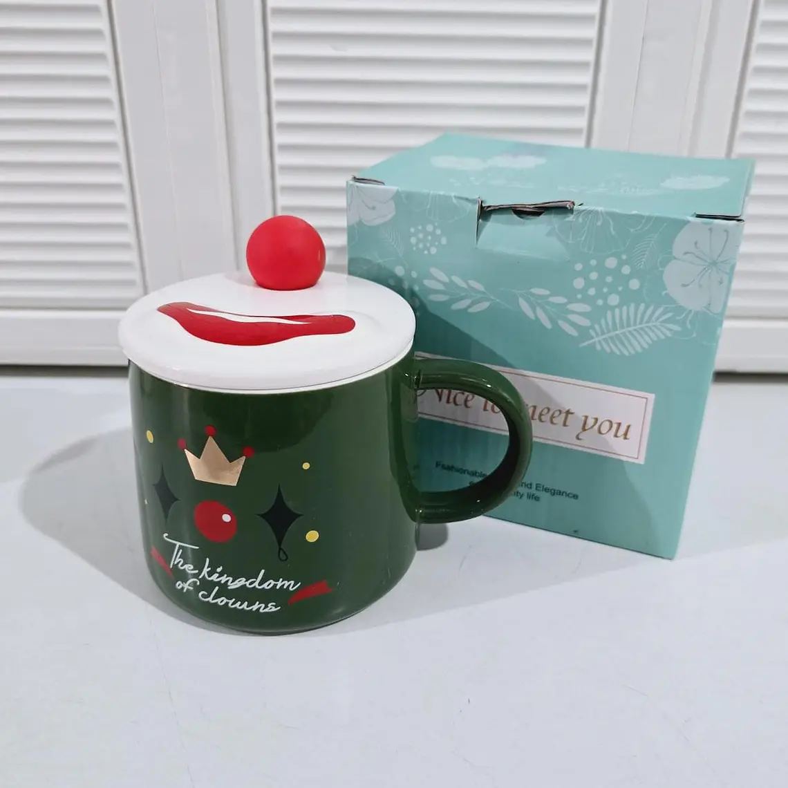 🤡TAZA DE CERAMICA CON TAPA DISEÑO PAYASO DE 400ML MOD# JX-T2002🤡 9