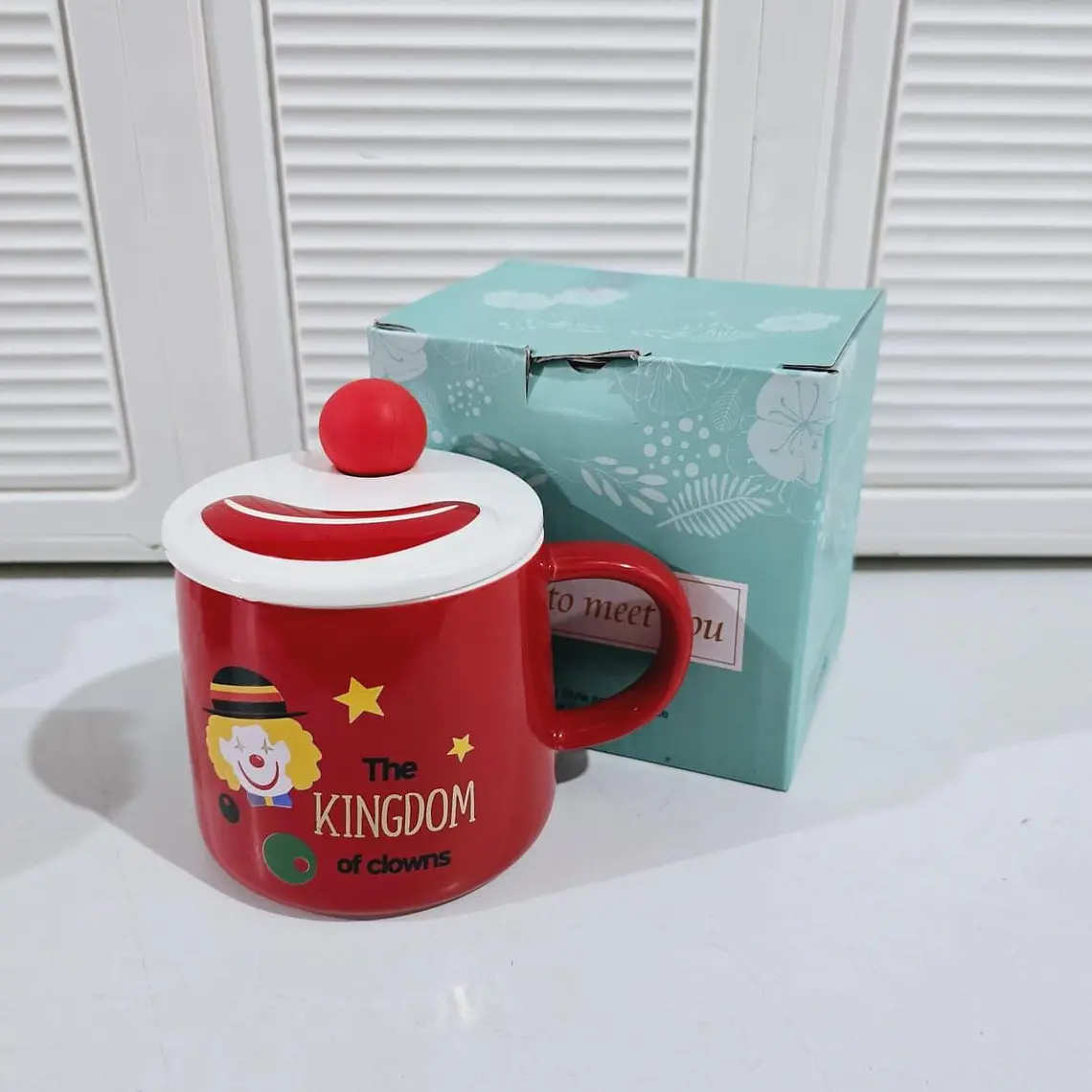 🤡TAZA DE CERAMICA CON TAPA DISEÑO PAYASO DE 400ML MOD# JX-T2002🤡 11