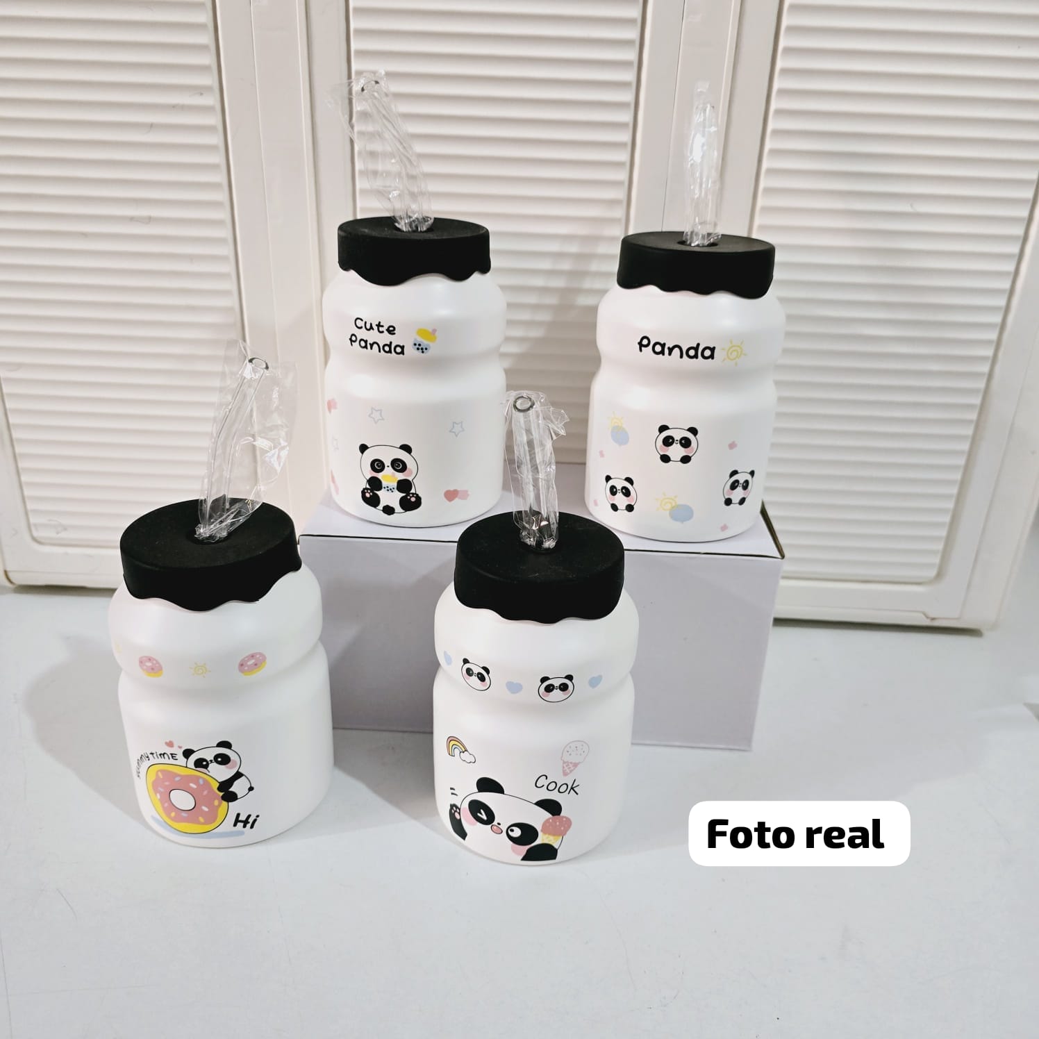 🐼BARRILITO DE CERÁMICA CON TAPA DISEÑO PANDITAS DE 450ML🐼 MOD# T2B-06