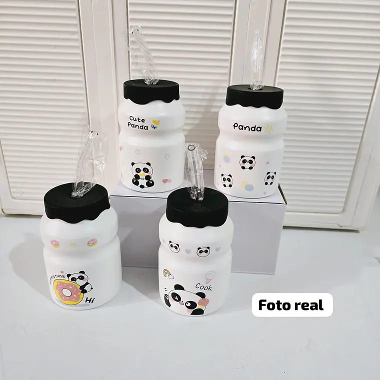 🐼BARRILITO DE CERÁMICA CON TAPA DISEÑO PANDITAS DE 450ML🐼 MOD# T2B-06 6