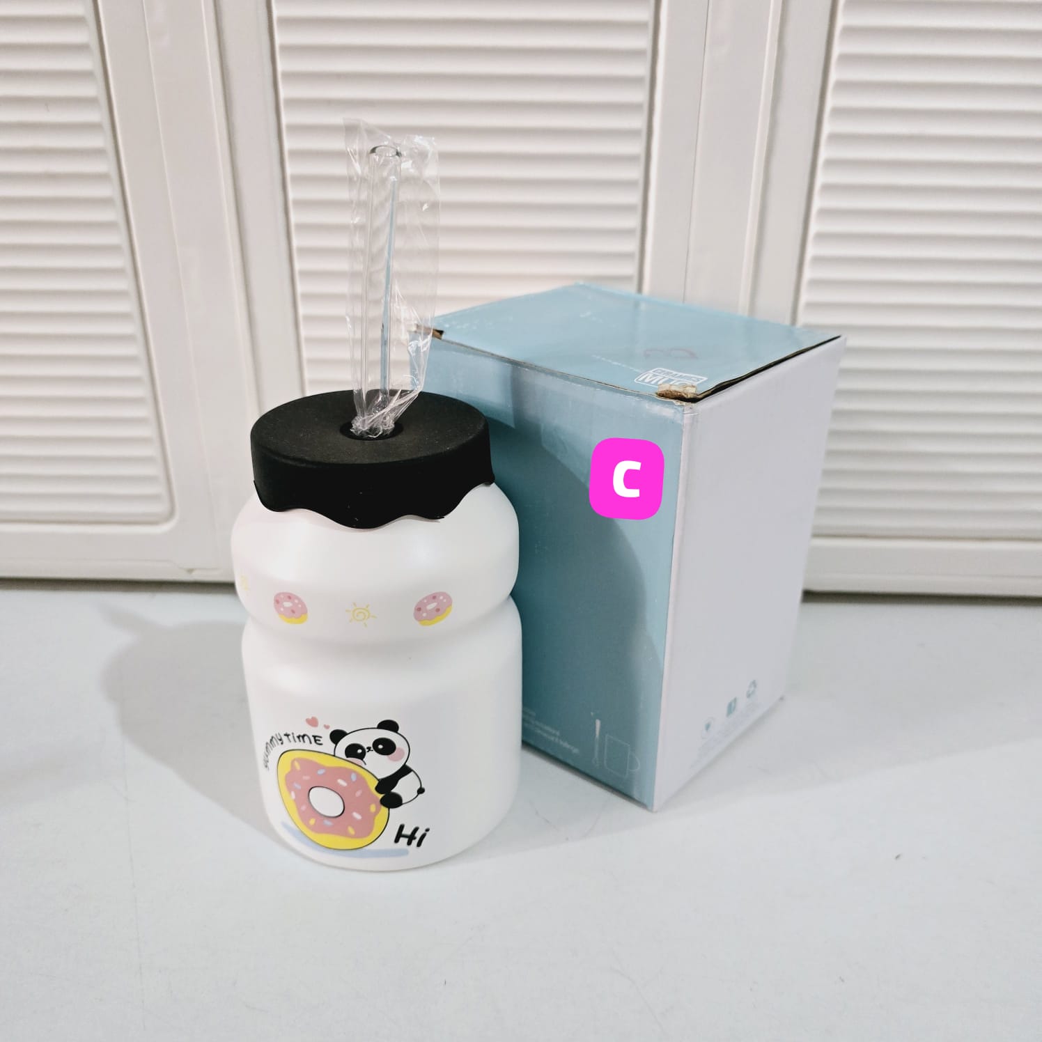 🐼BARRILITO DE CERÁMICA CON TAPA DISEÑO PANDITAS DE 450ML🐼 MOD# T2B-06