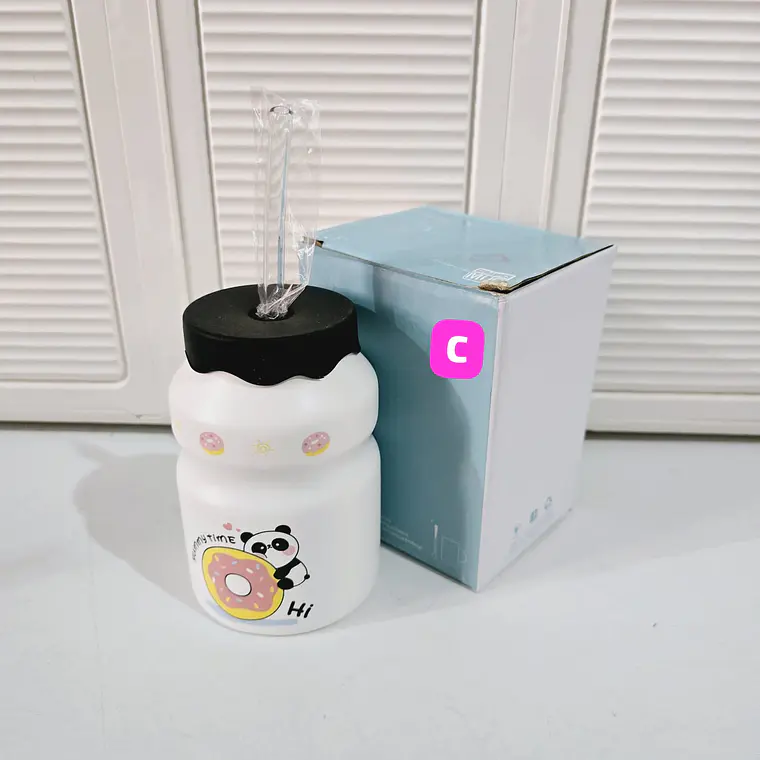 🐼BARRILITO DE CERÁMICA CON TAPA DISEÑO PANDITAS DE 450ML🐼 MOD# T2B-06 9