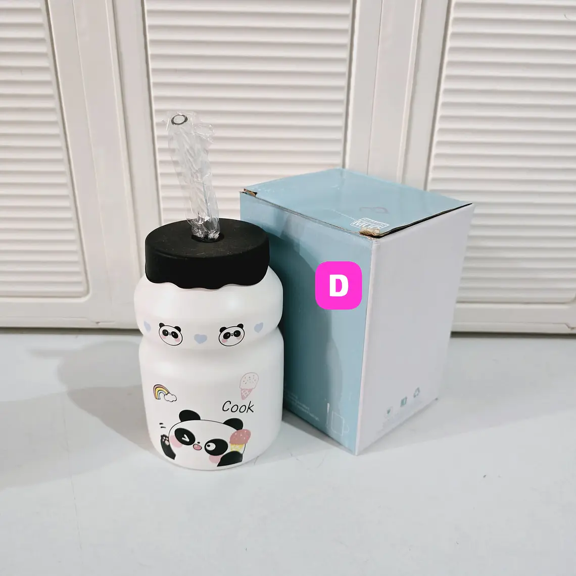 🐼BARRILITO DE CERÁMICA CON TAPA DISEÑO PANDITAS DE 450ML🐼 MOD# T2B-06 10
