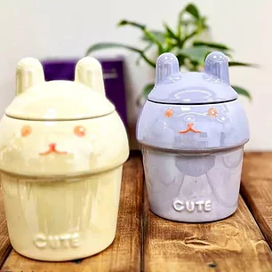 🐰AZUCARERA DE CERAMICA DISEÑO CONEJITO/CUTE DE 400ML MOD# T2-25🐰