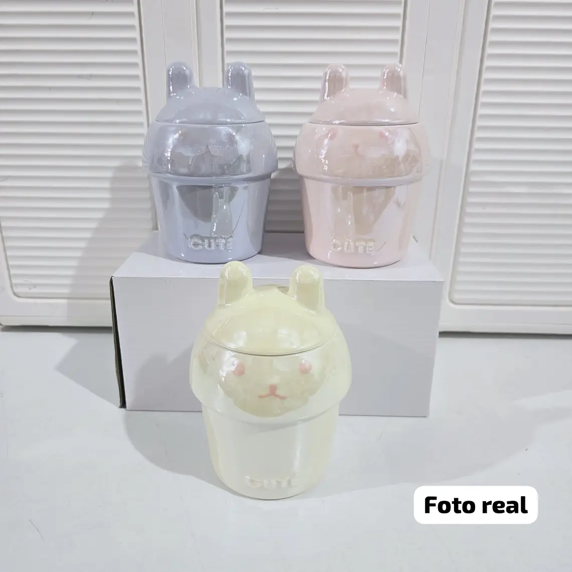 🐰AZUCARERA DE CERAMICA DISEÑO CONEJITO/CUTE DE 400ML MOD# T2-25🐰 2