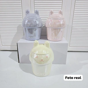 🐰AZUCARERA DE CERAMICA DISEÑO CONEJITO/CUTE DE 400ML MOD# T2-25🐰