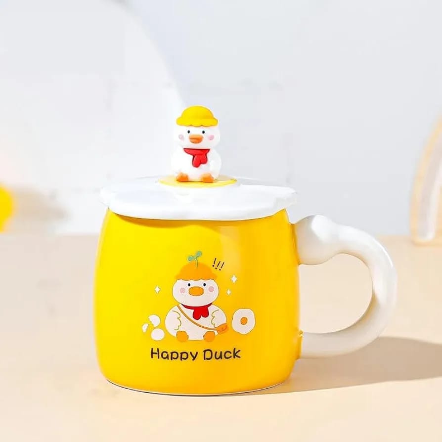 TAZA DE CERAMICA CON TAPA/ FASHION DUCK DE 400ML MOD# T2-13