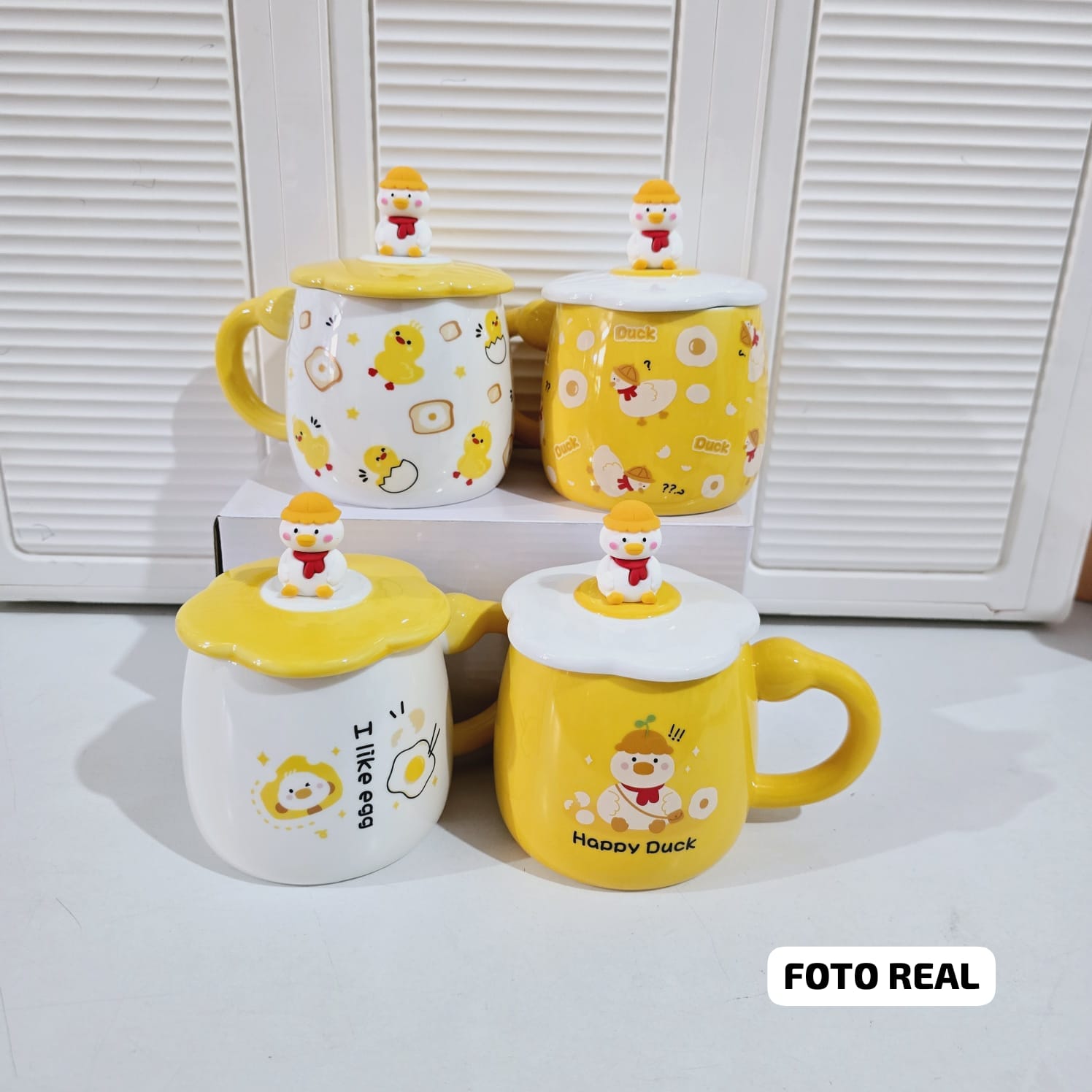 TAZA DE CERAMICA CON TAPA/ FASHION DUCK DE 400ML MOD# T2-13