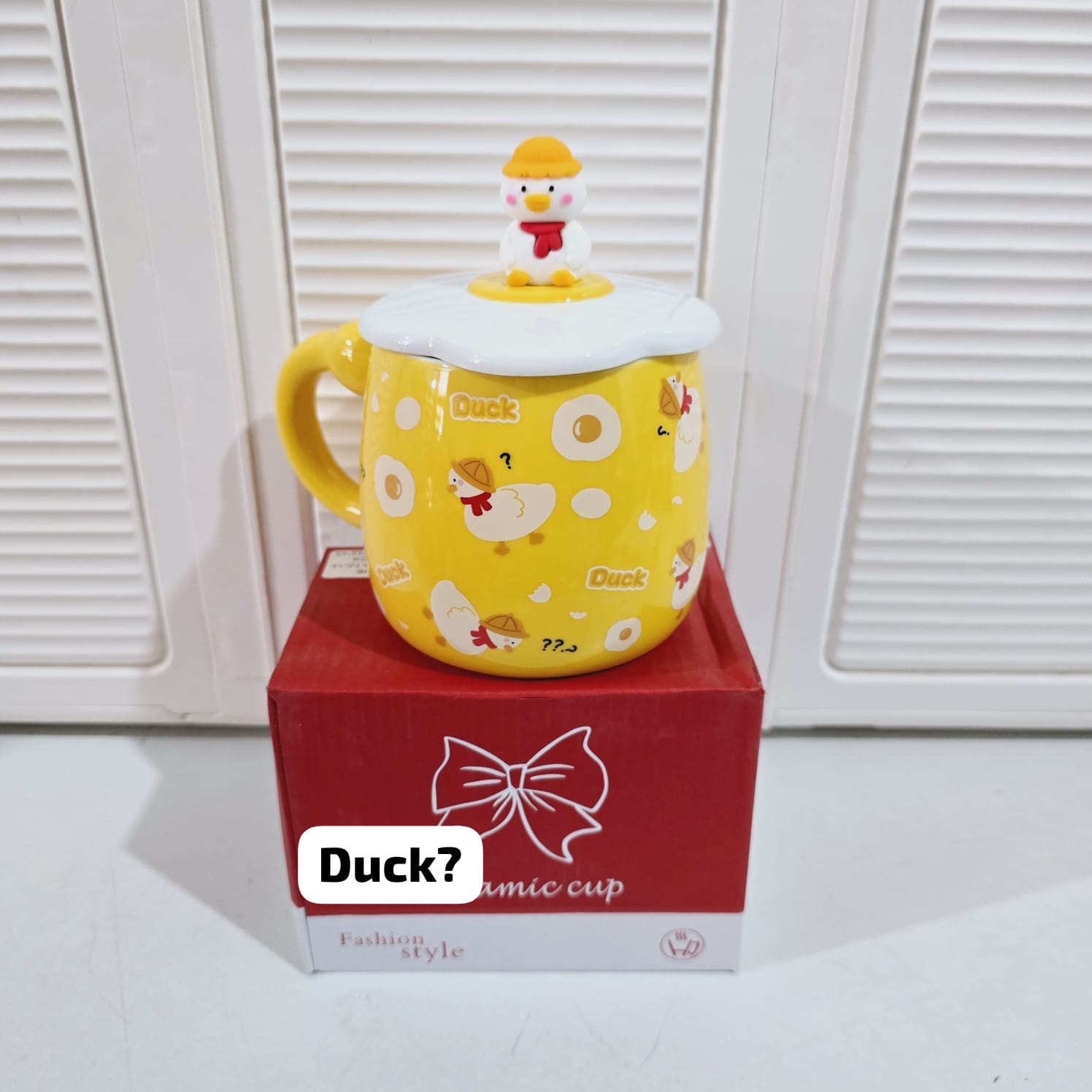 TAZA DE CERAMICA CON TAPA/ FASHION DUCK DE 400ML MOD# T2-13