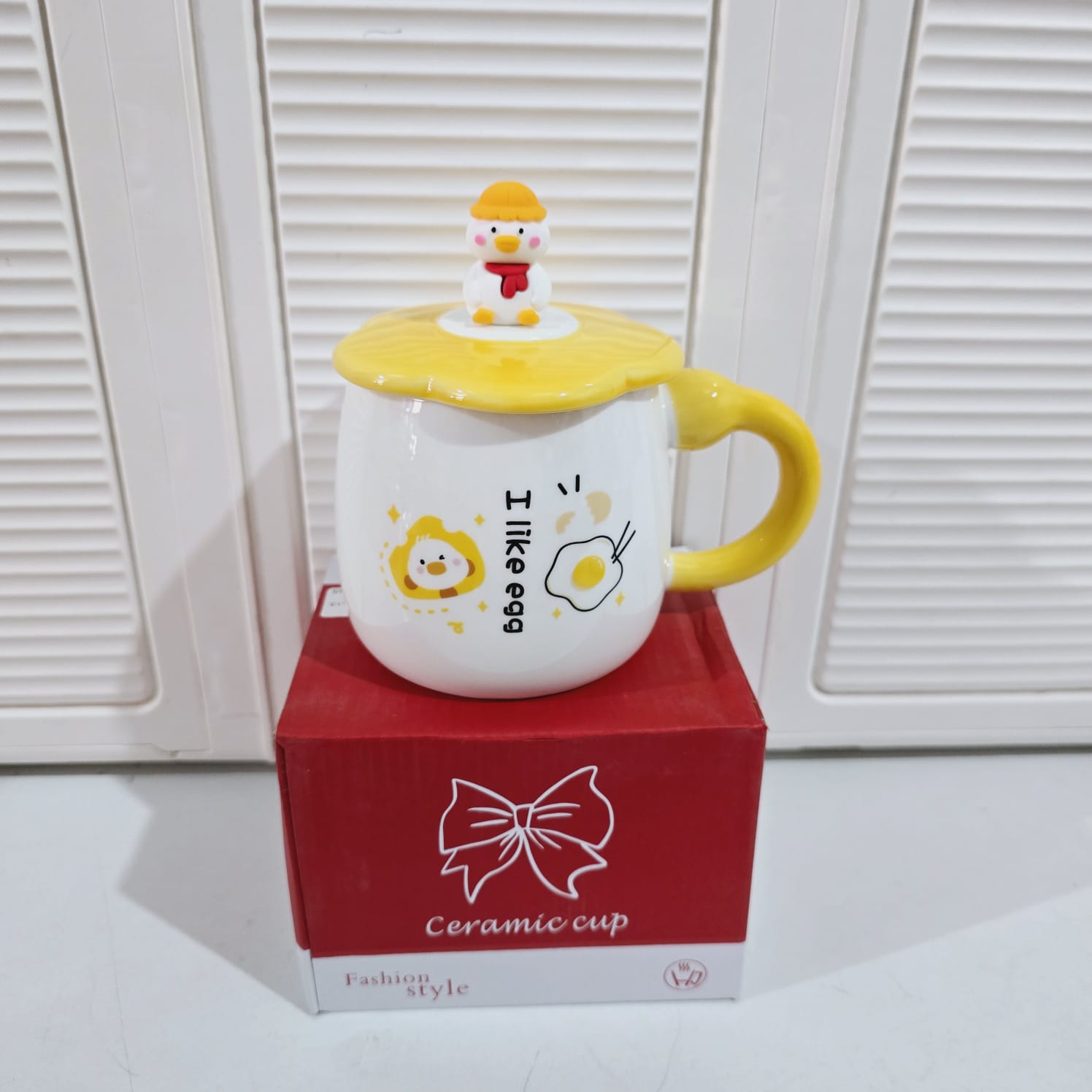 TAZA DE CERAMICA CON TAPA/ FASHION DUCK DE 400ML MOD# T2-13