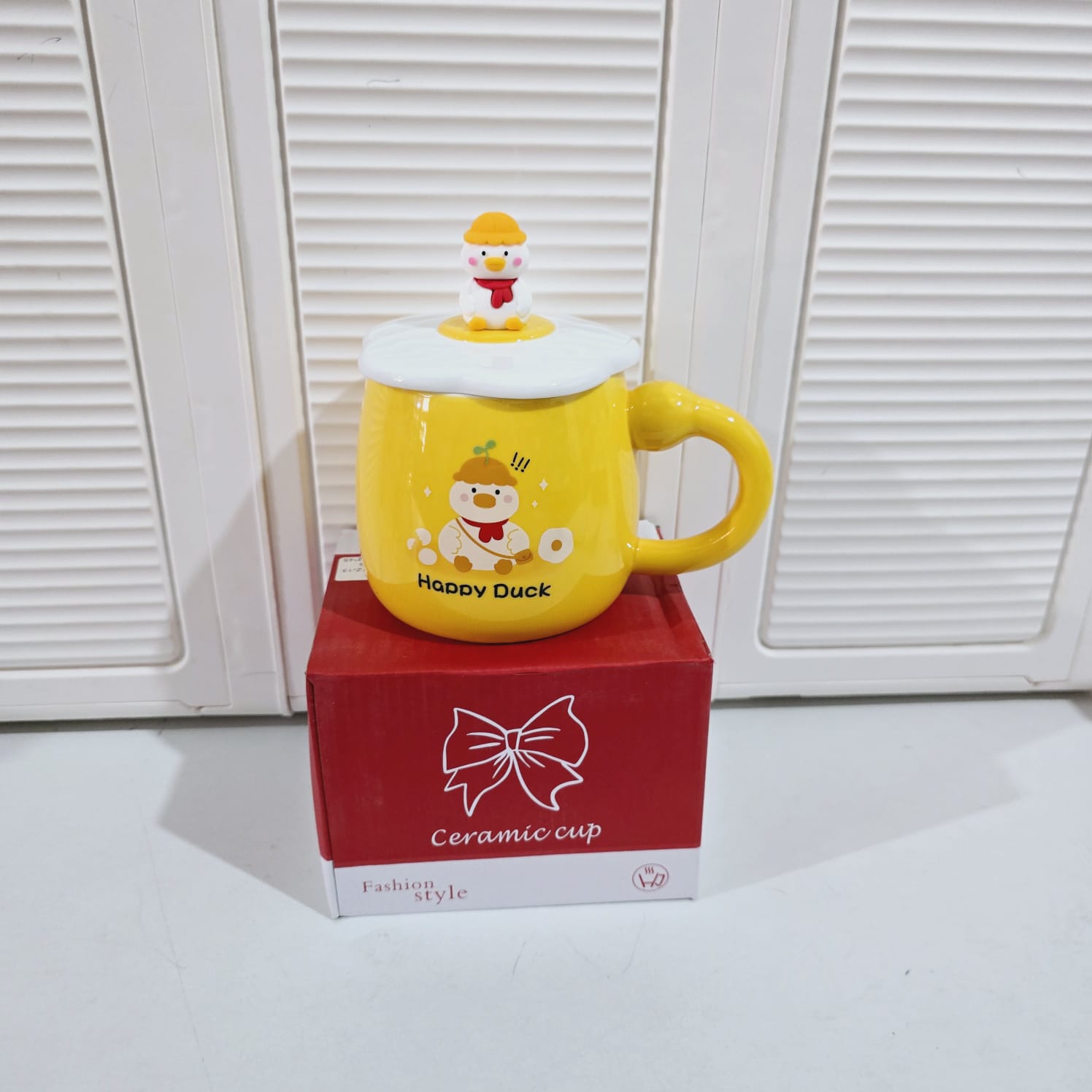 TAZA DE CERAMICA CON TAPA/ FASHION DUCK DE 400ML MOD# T2-13