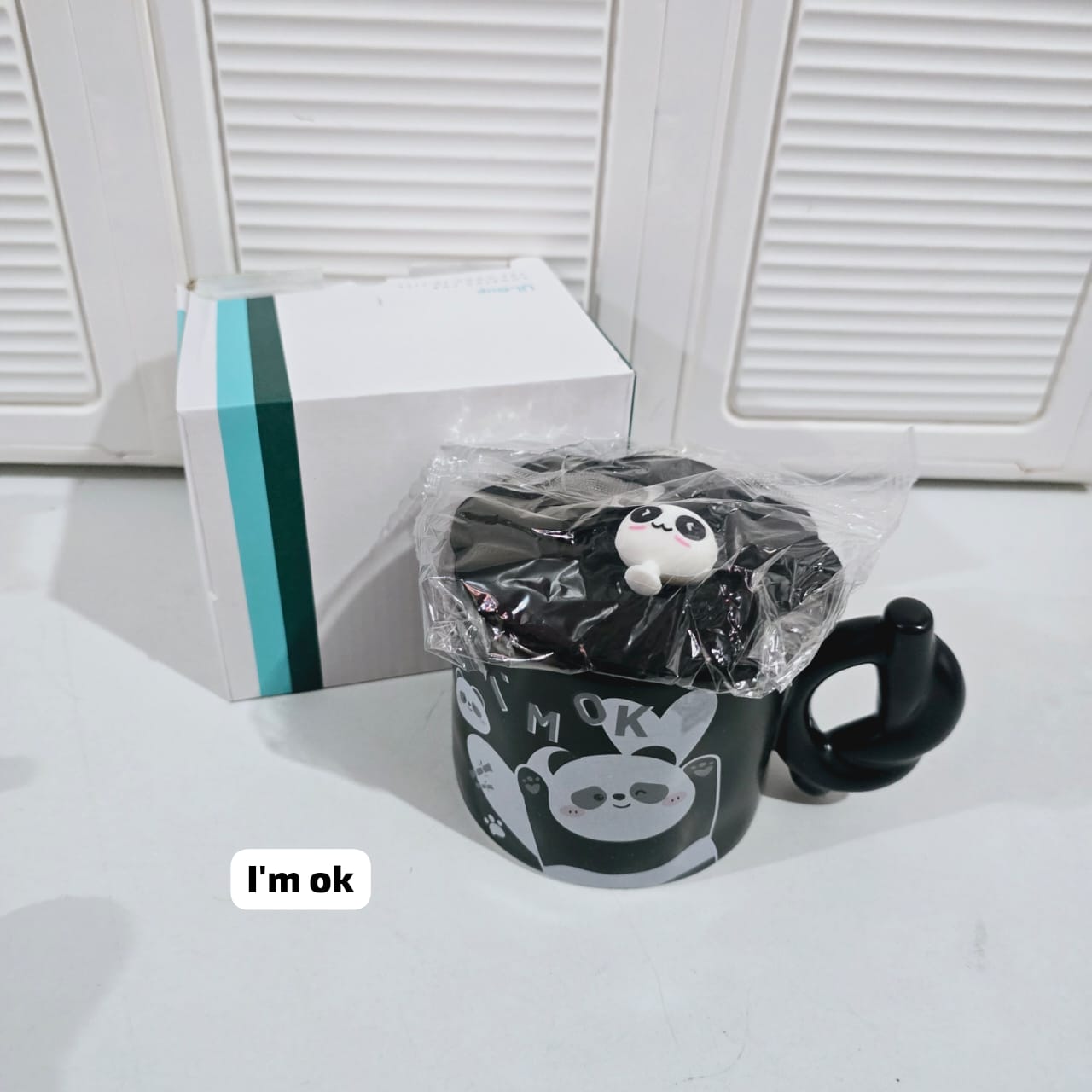 TAZA DE CERAMICA CON TAPA DISEÑO PANDITAS DE 400ML MOD# TZ-21