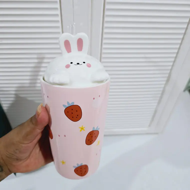 VASO DE CERÁMICA DISEÑO CONEJITO DE 400ML MOD# TZ-20 6