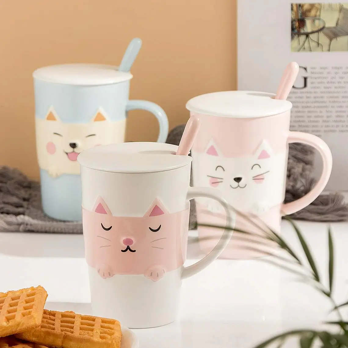 TAZA DE CERAMICA DISEÑO GATITO DE 350ML MOD# TZ-01 3