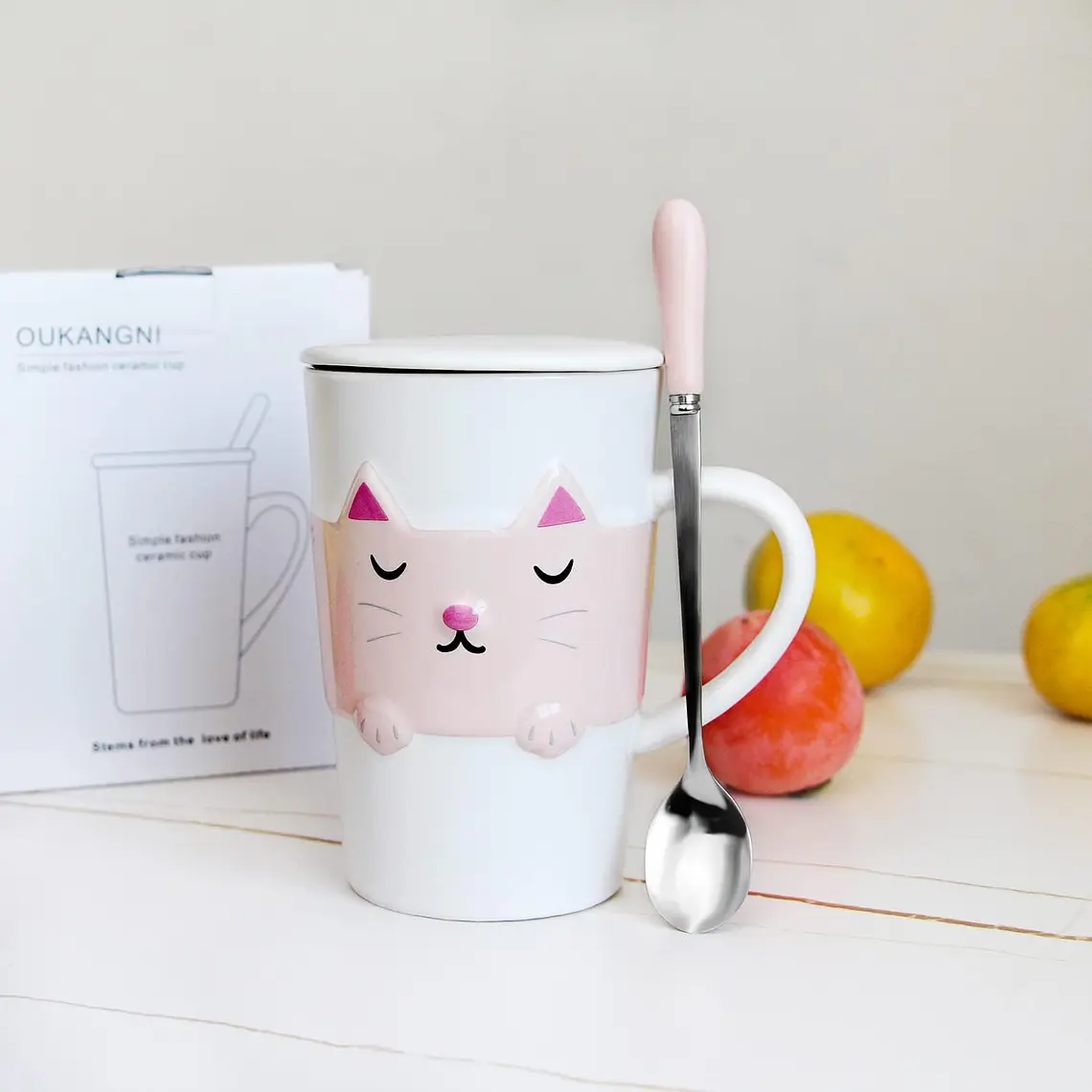 TAZA DE CERAMICA DISEÑO GATITO DE 350ML MOD# TZ-01 4