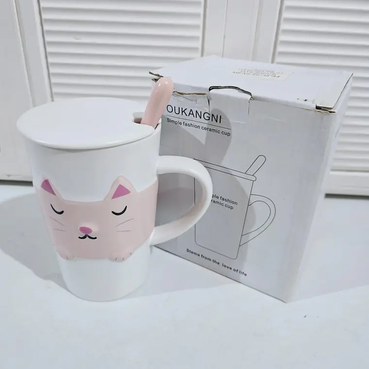 TAZA DE CERAMICA DISEÑO GATITO DE 350ML MOD# TZ-01 6