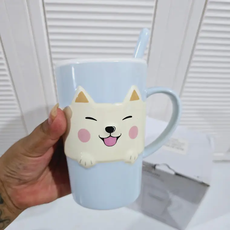 TAZA DE CERAMICA DISEÑO GATITO DE 350ML MOD# TZ-01 10