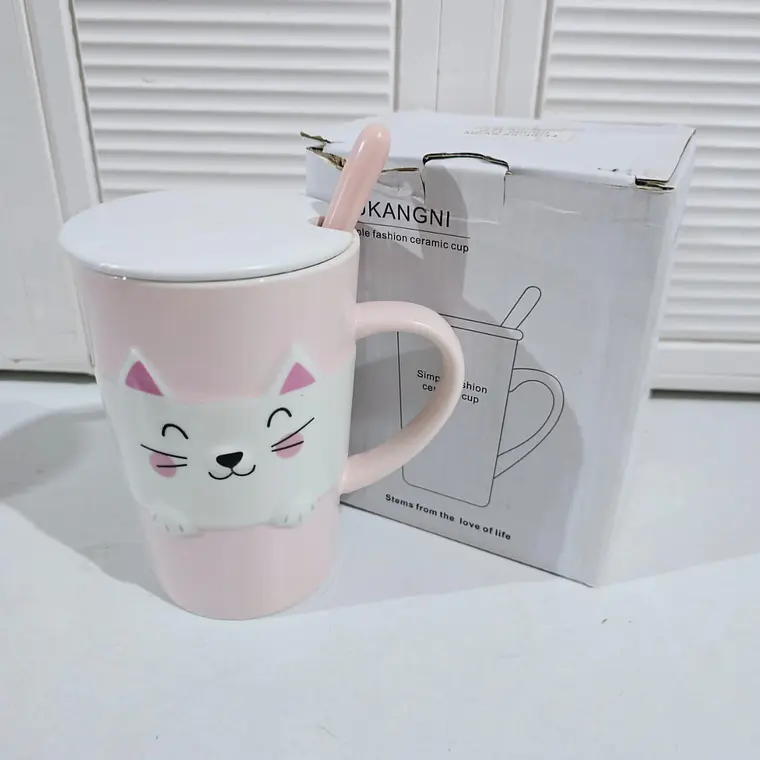 TAZA DE CERAMICA DISEÑO GATITO DE 350ML MOD# TZ-01 9