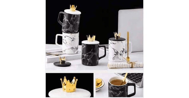 TAZA DE CERAMICA CON CORONITA EN 3D DE 350ML MOD# TZ-07