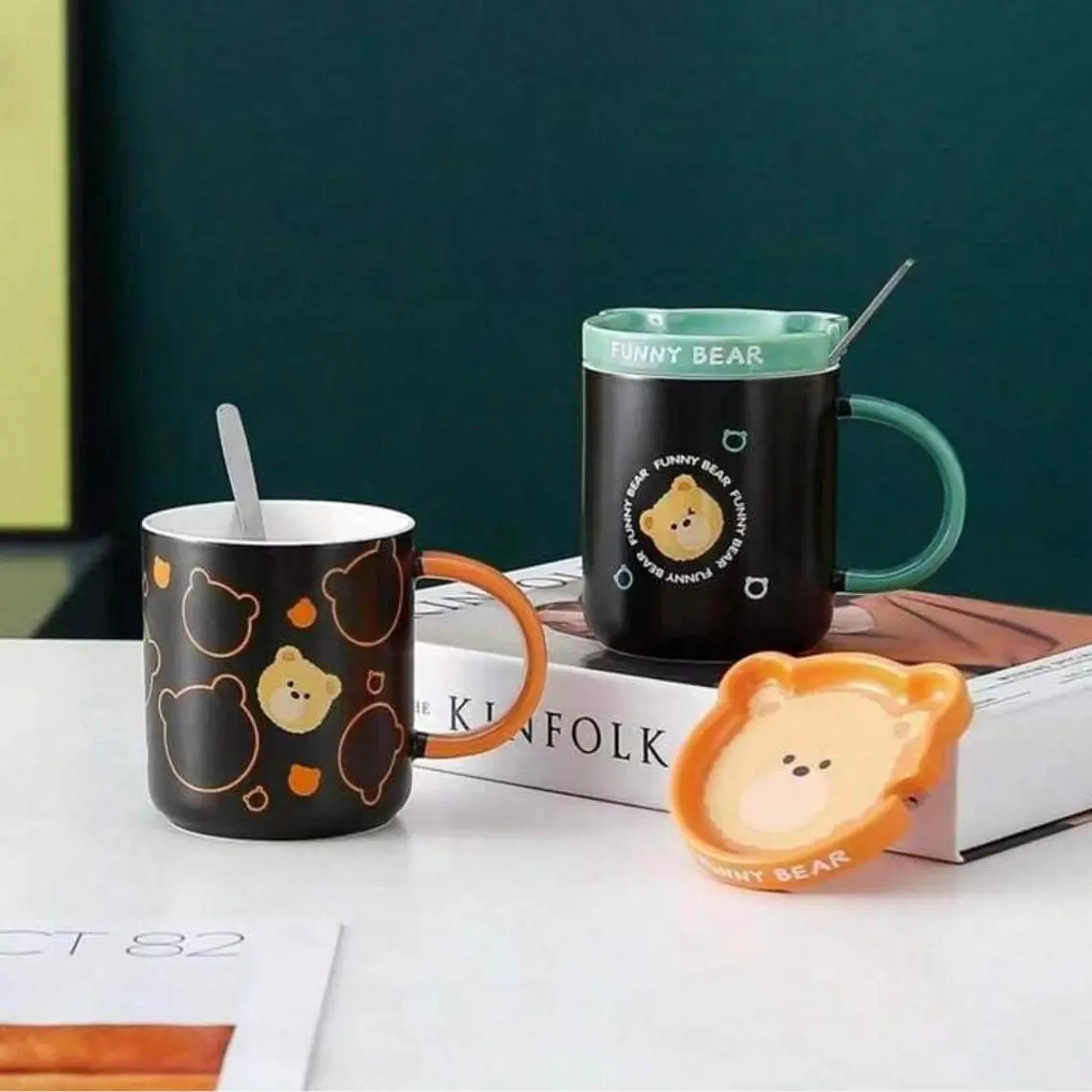 TAZA DE CERAMICA CON TAPA/FUNY BEARS 250ML MOD# T2B-03 3
