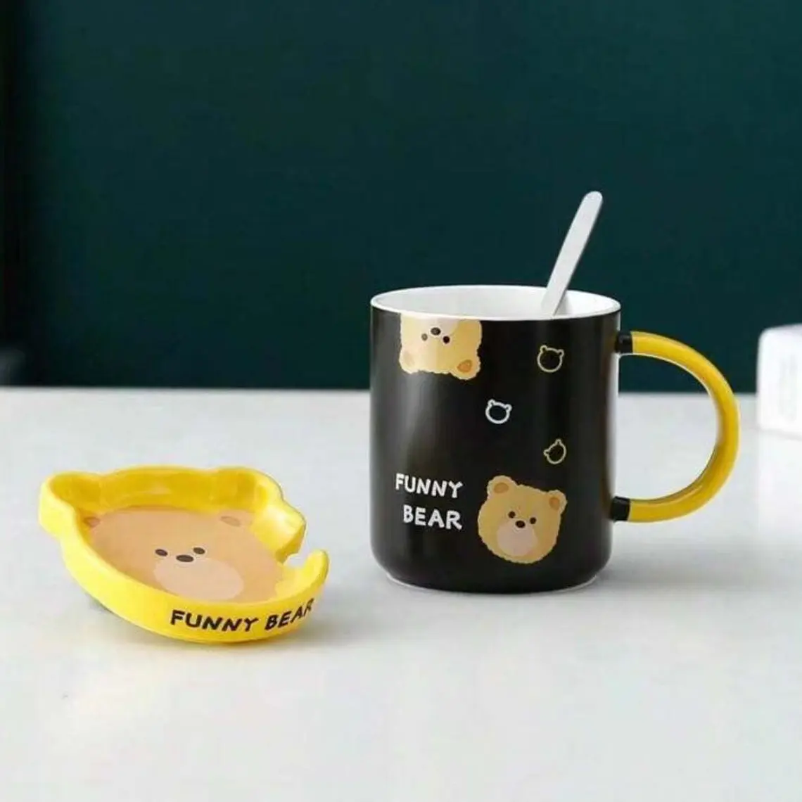 TAZA DE CERAMICA CON TAPA/FUNY BEARS 250ML MOD# T2B-03 4