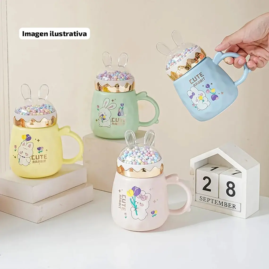 🐇TAZA DE CERAMICA CUTE BUNNY DE 400ML TZ-06 1
