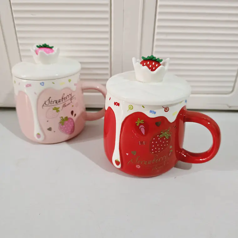 TAZA DE CERAMICA DISEÑO FRESAS 400ML MOD# TZ-16🍓 4