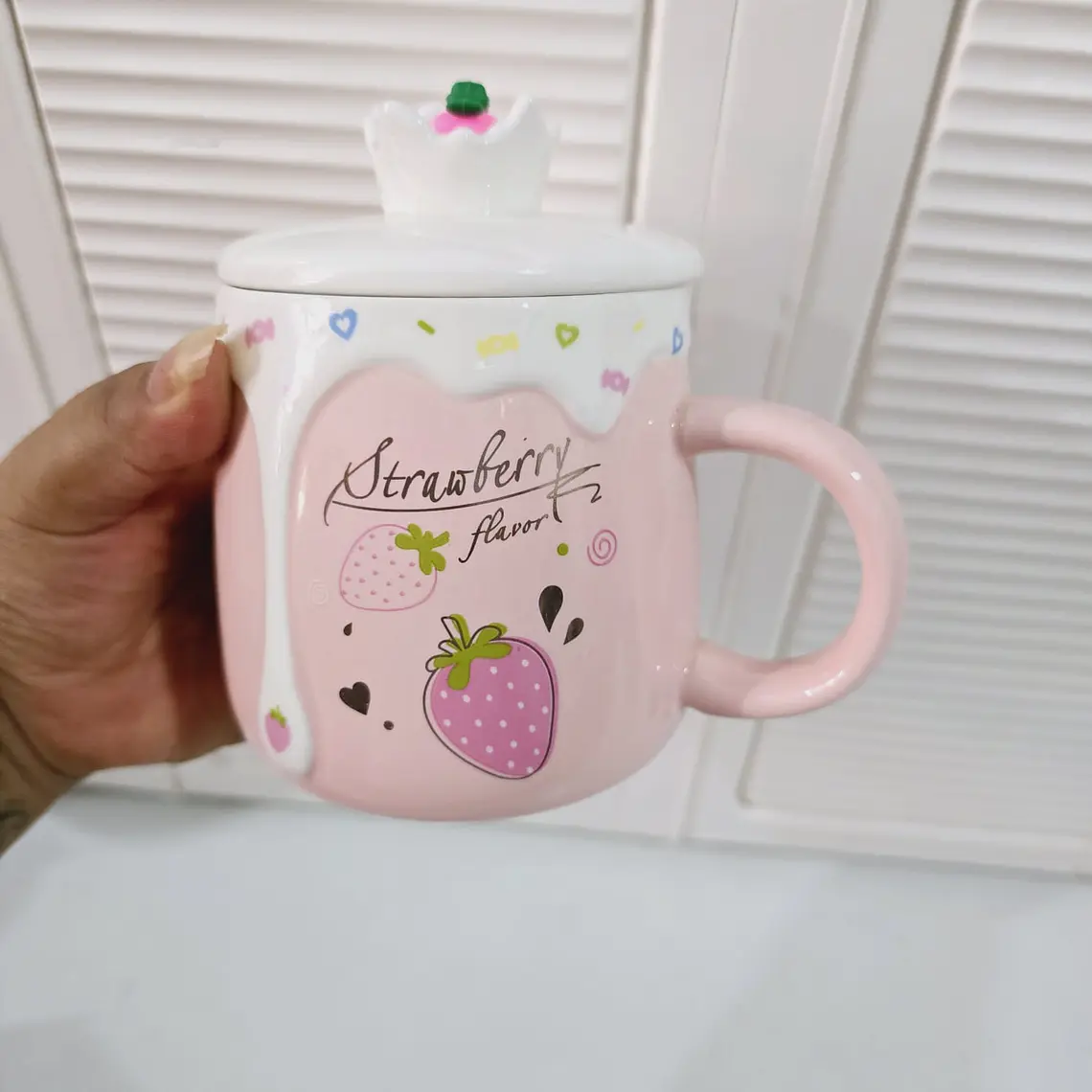 TAZA DE CERAMICA DISEÑO FRESAS 400ML MOD# TZ-16🍓 9
