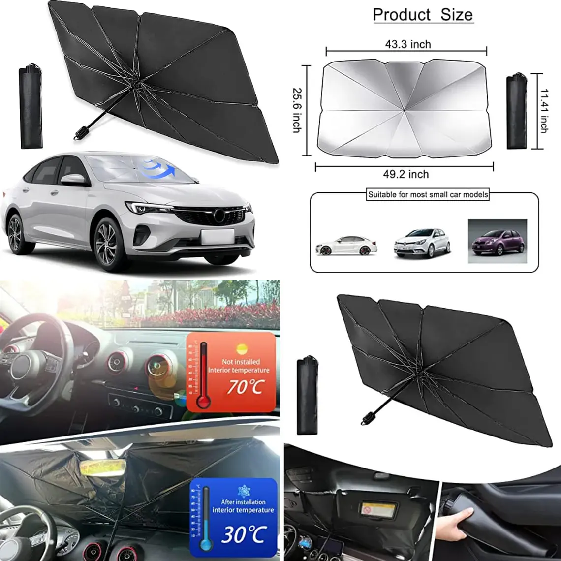 SOMBRILLA PARASOL PARA PARABRISAS DE COCHE MOD# 2768🚗 1
