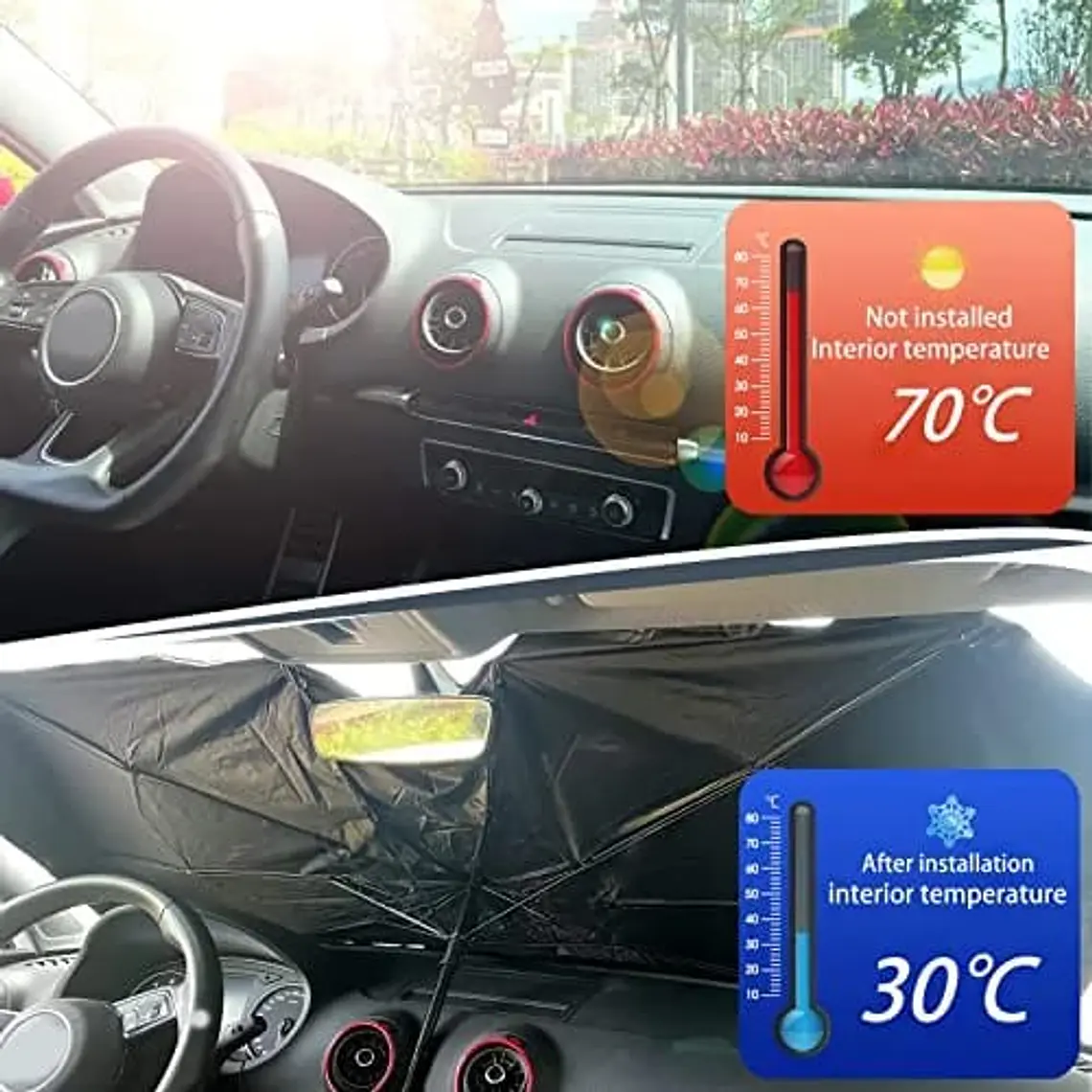 SOMBRILLA PARASOL PARA PARABRISAS DE COCHE MOD# 2768🚗 3