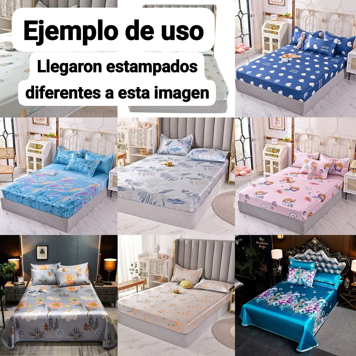 SÁBANA DE CAMA + 2 FUNDAS PARA ALMOHADA MODELO # JK-8502 1