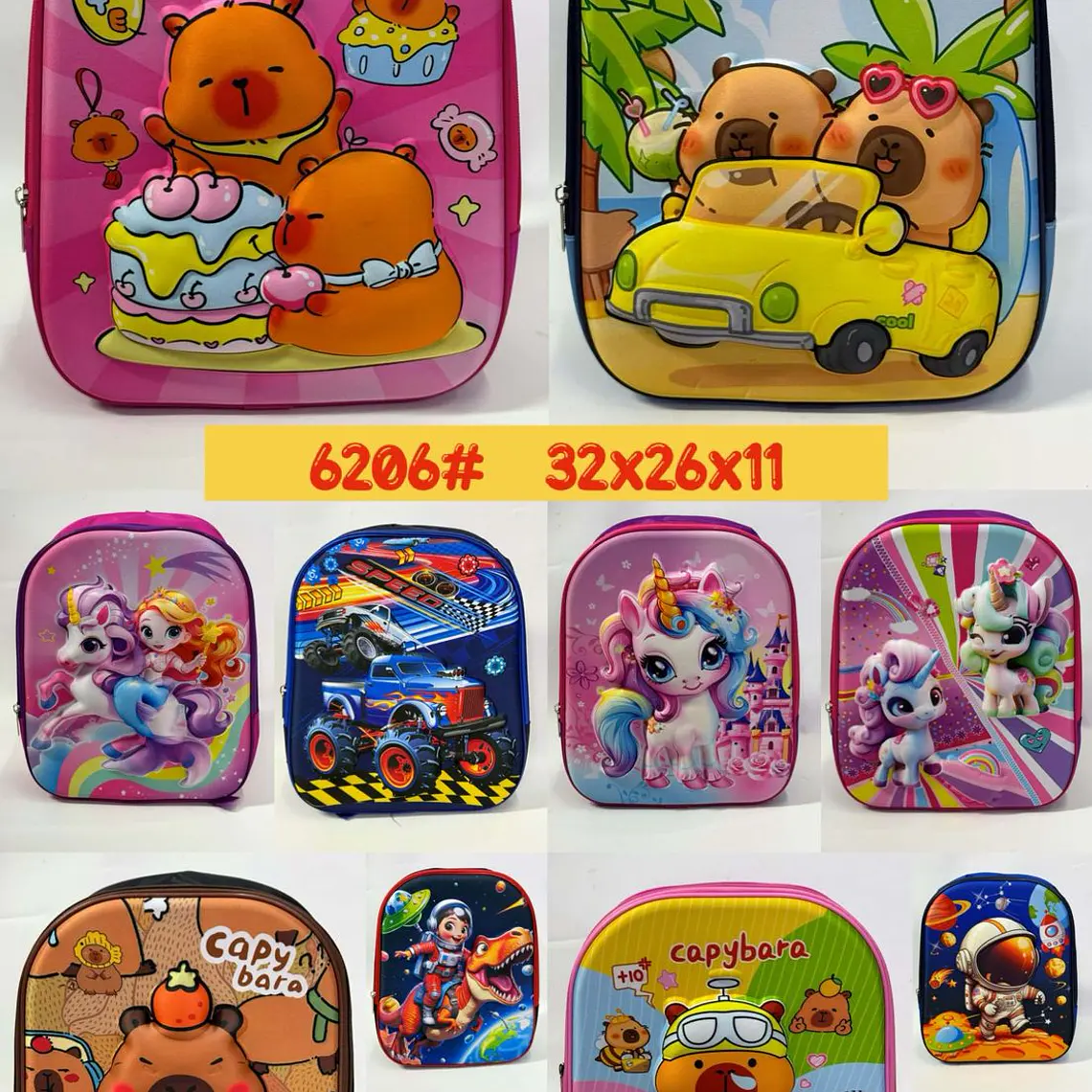 MOCHILA PREESCOLAR VARIOS PERSONAJES MOD# 6206 1