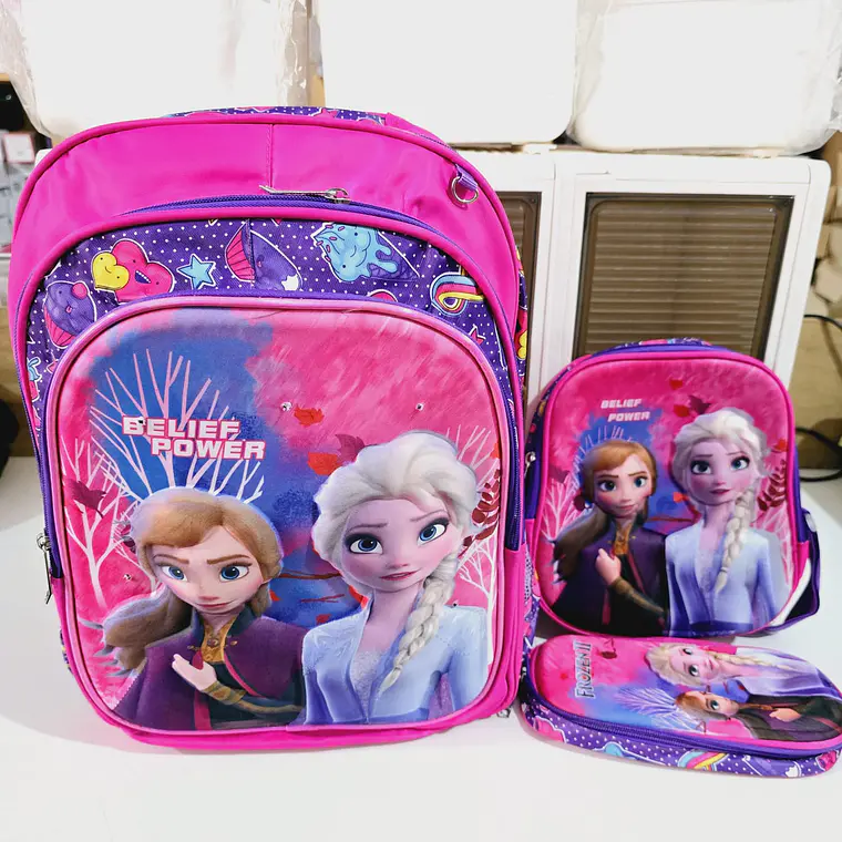 COMBO DE 3 PZ /CON LUZ LED MOCHILA PRIMARIA ADAPTABLE AL CARRITO MOD# 4-6XX 17