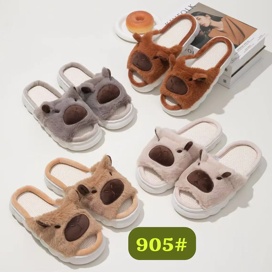 PANTUFLAS DISEÑO CAPYBARA MOD# 905 1