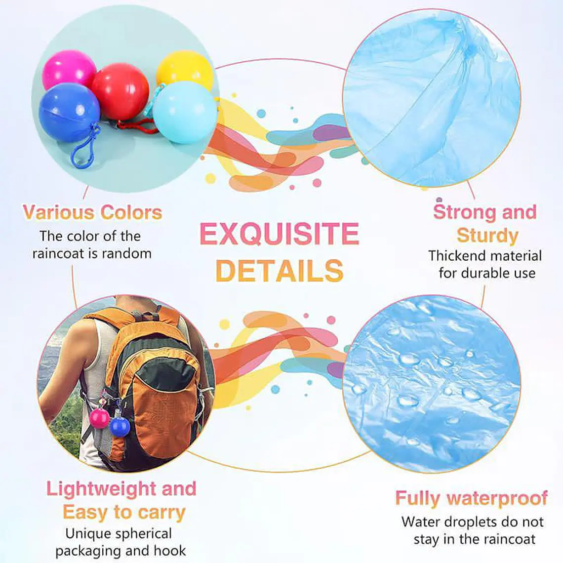 IMPERMEABLE (BOLITA) COLORES LISOS MOD#702 6