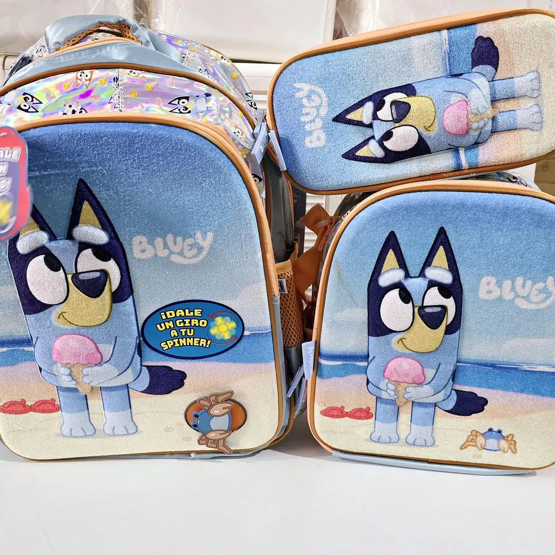 COMBO DE 3PZ MOCHILA ORIGINAL DISEÑO BLUEY 🩵 2