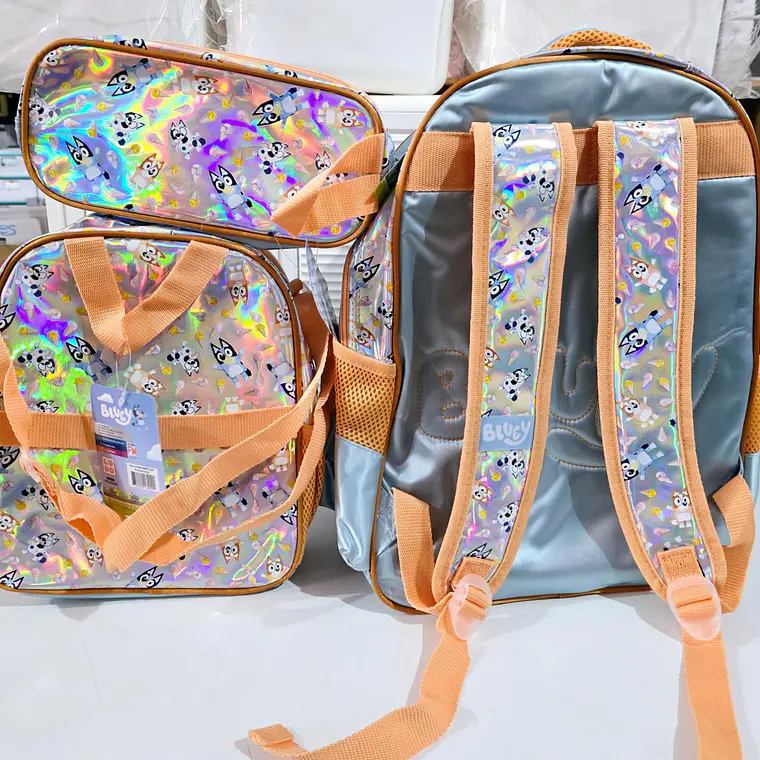 COMBO DE 3PZ MOCHILA ORIGINAL DISEÑO BLUEY 🩵 6