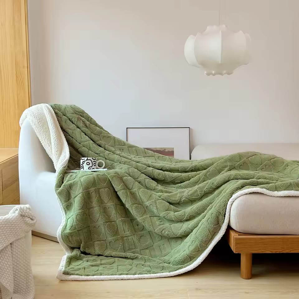 COBIJA ABORREGADA LOVE MATRIMONIAL 185CM X 220 CM MODELO #T-30445 (AGREGAR BOLSA TRANSPARENTE)