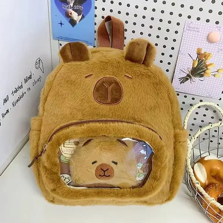 MOCHILA PELUCHE DISEÑO CAPYBARA MOD# 2005 2