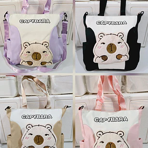 BOLSA BICOLOR DISEÑO CABEZA CAPYBARA PELUCHE MOD# 0799-SF