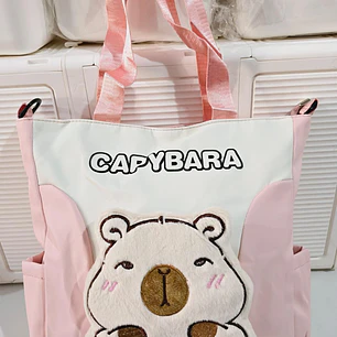 BOLSA BICOLOR DISEÑO CABEZA CAPYBARA PELUCHE MOD# 0799-SF