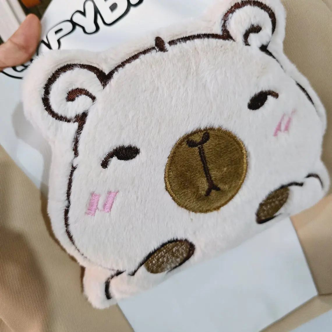 BOLSA BICOLOR DISEÑO CABEZA CAPYBARA PELUCHE MOD# 0799-SF 7