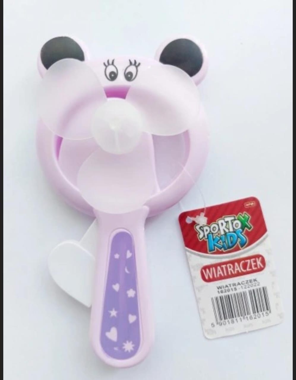 MINI VENTILADOR DISEÑO OSITO CAJITA BLANCA MOD# 1188-11 (ESTRELLAS Y CORAZONES)