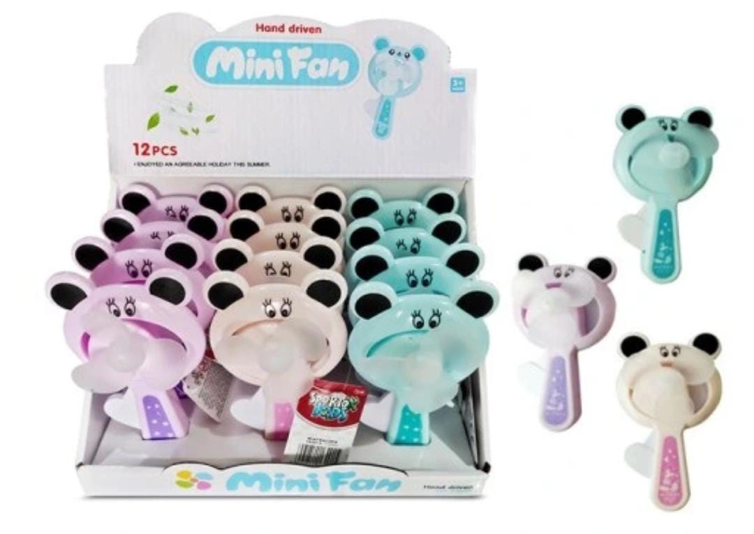 MINI VENTILADOR DISEÑO OSITO CAJITA BLANCA MOD# 1188-11 (ESTRELLAS Y CORAZONES)