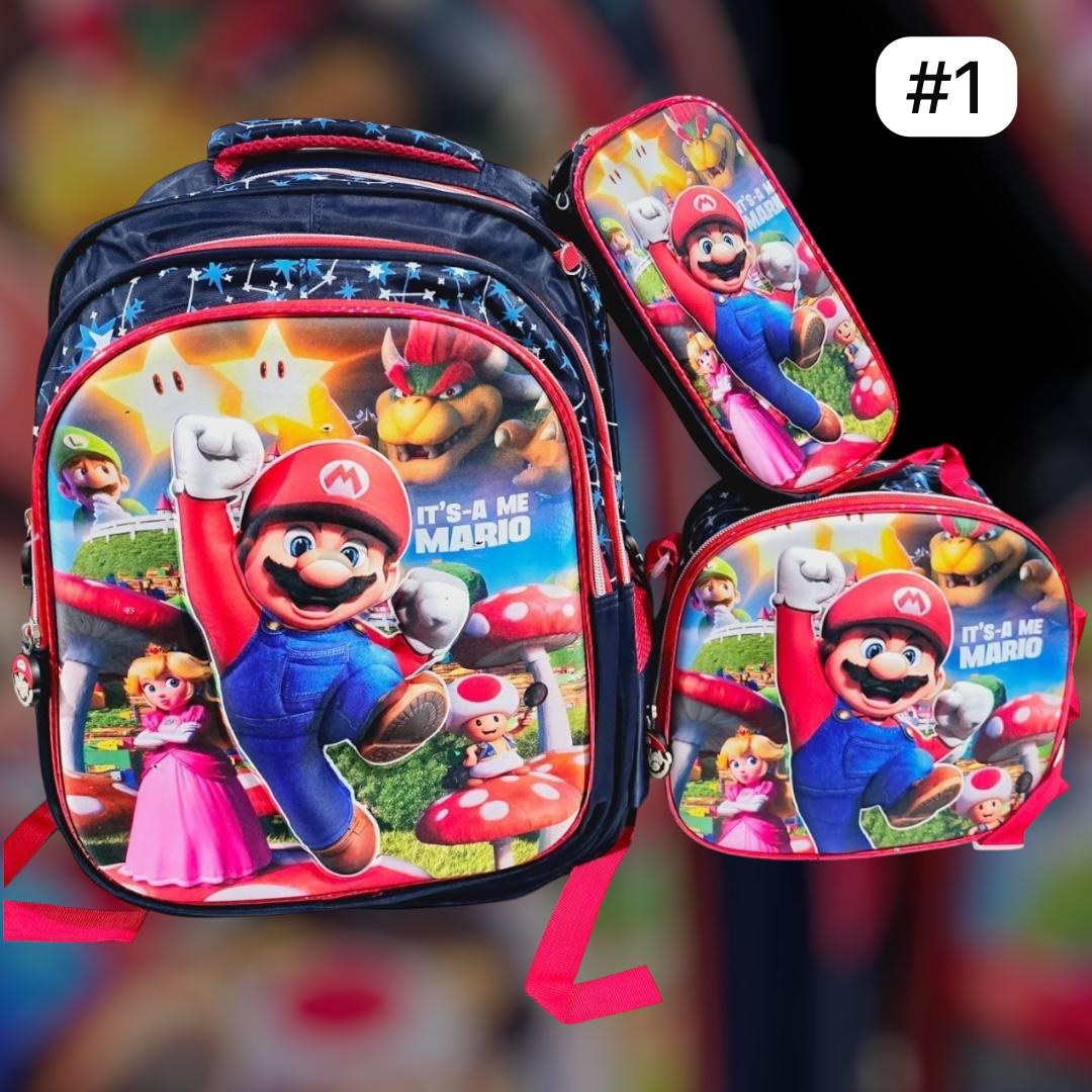 COMBO DE 3PZ MOCHILA/LONCHERA/LAPICERA PARA PRIMARIA MOD# HL2402