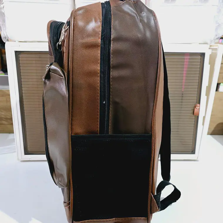DUO MOCHILA + LAPICERA PARA CABALLERO TIPO CUERO MOD# N9-2 3