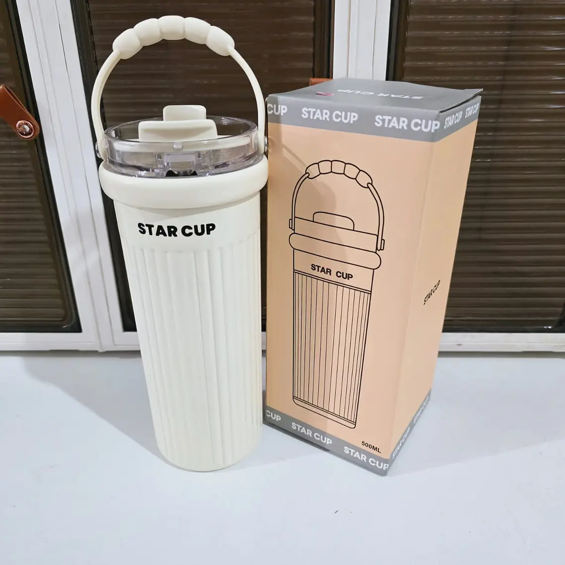 🍹TERMO CALIDAD PREMIUM PREMIUM STAR CUP DE 500ML CON ASA DE MANO MOD# YS-2034 9